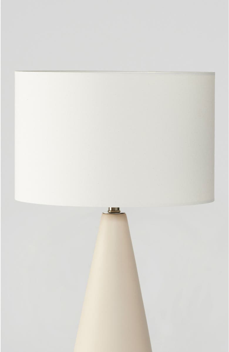 Brightech Nathaniel 20" Cement LED Table Lamp with Cream Cotton Drum Shade, Alternate, color, Beige/Cream