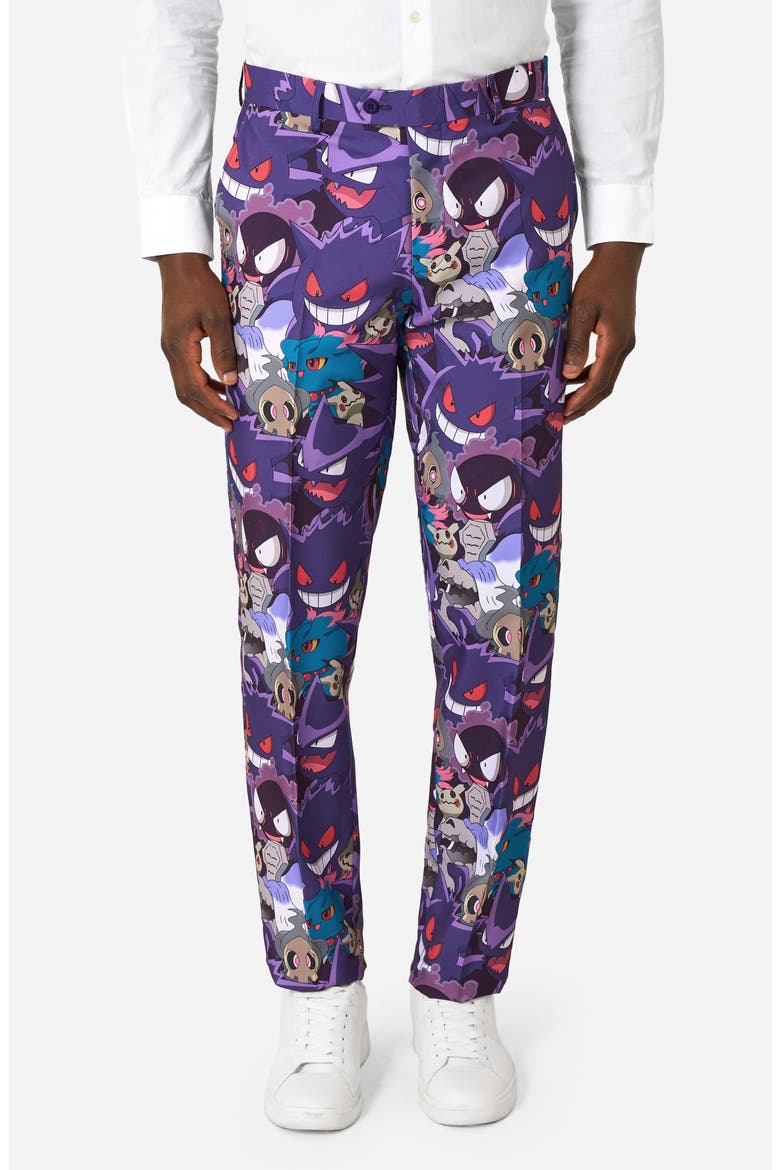 Pokémon Ghost Types Slim Fit Two-Piece Suit & Tie Set, Alternate, color, PURPLE MULTI