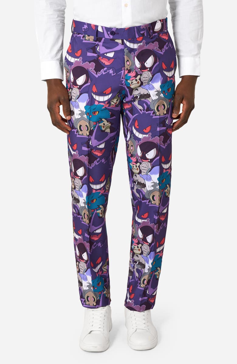 OppoSuits Pokémon Ghost Types Slim Fit Two-Piece Suit & Tie Set, Alternate, color, Purple Multi