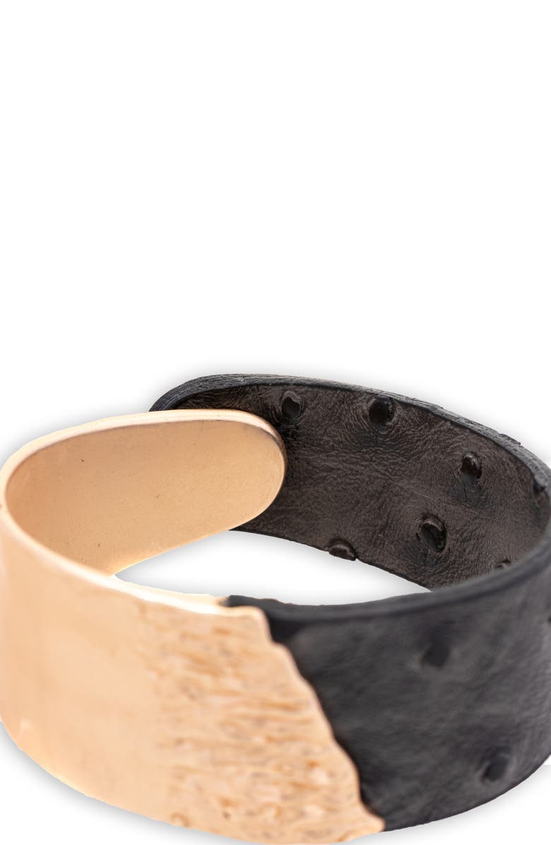 SAACHI Wild Ways Faux Leather Bracelet, Alternate, color, Dark Grey