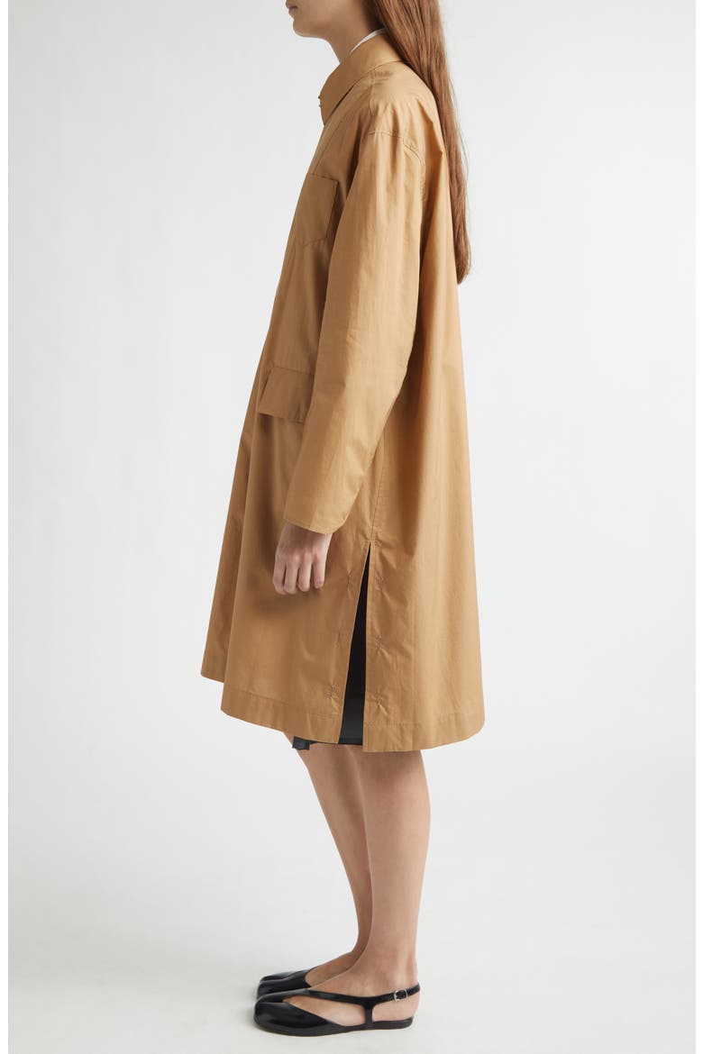 Textured Bib Cotton Coat, Alternate, color, DARK BEIGE