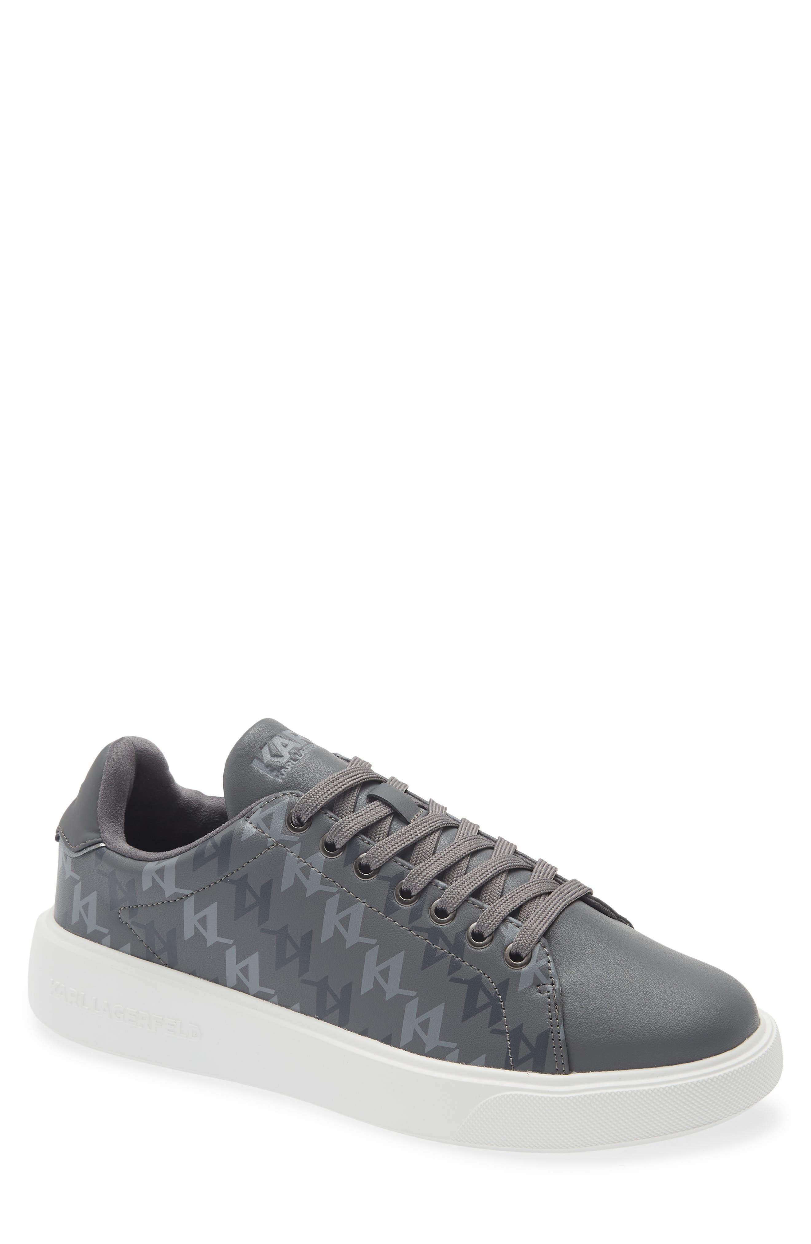 KARL LAGERFELD PARIS Side Logo Grid Low Top Sneaker