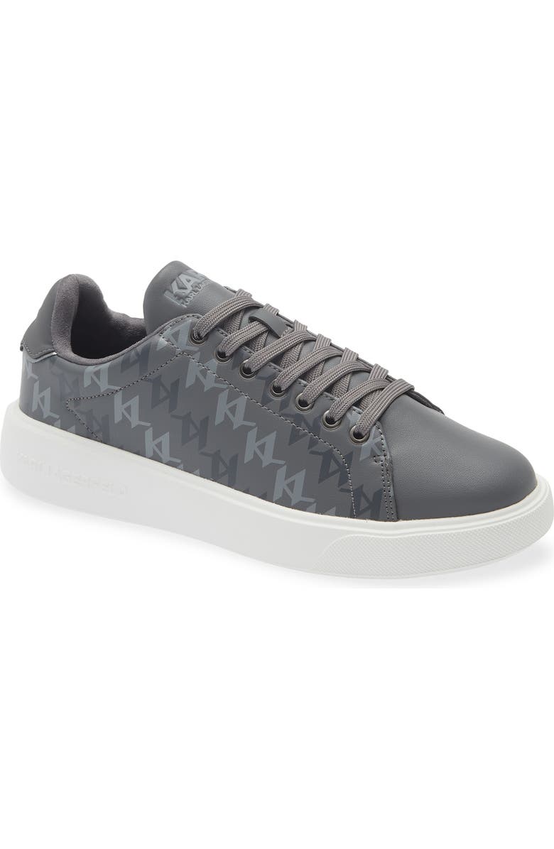 KARL LAGERFELD PARIS Side Logo Grid Low Top Sneaker, Main, color, Grey