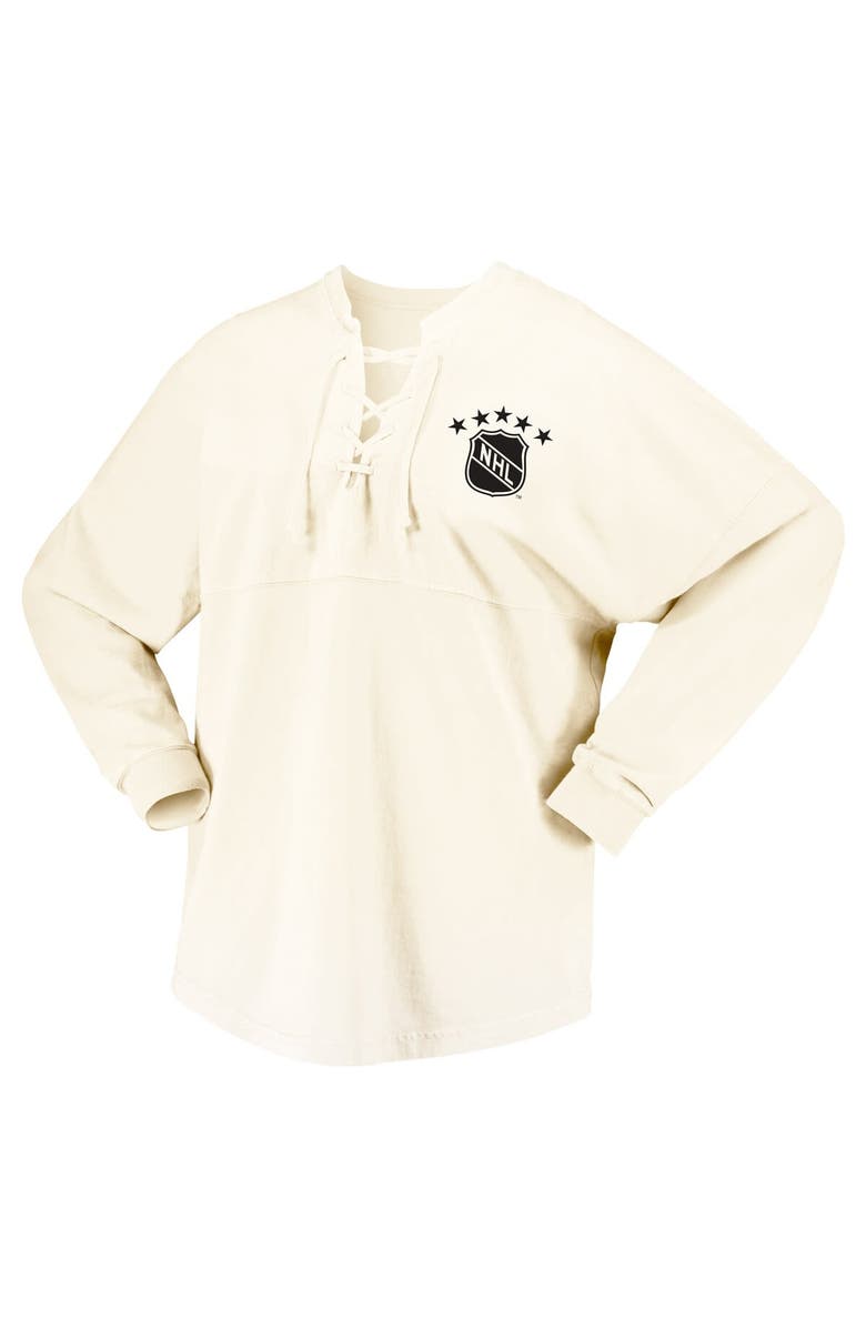 FANATICS Women's Fanatics Branded Cream NHL Original Six Lace-Up Spirit Jersey Long Sleeve T-Shirt, Alternate, color, Cream