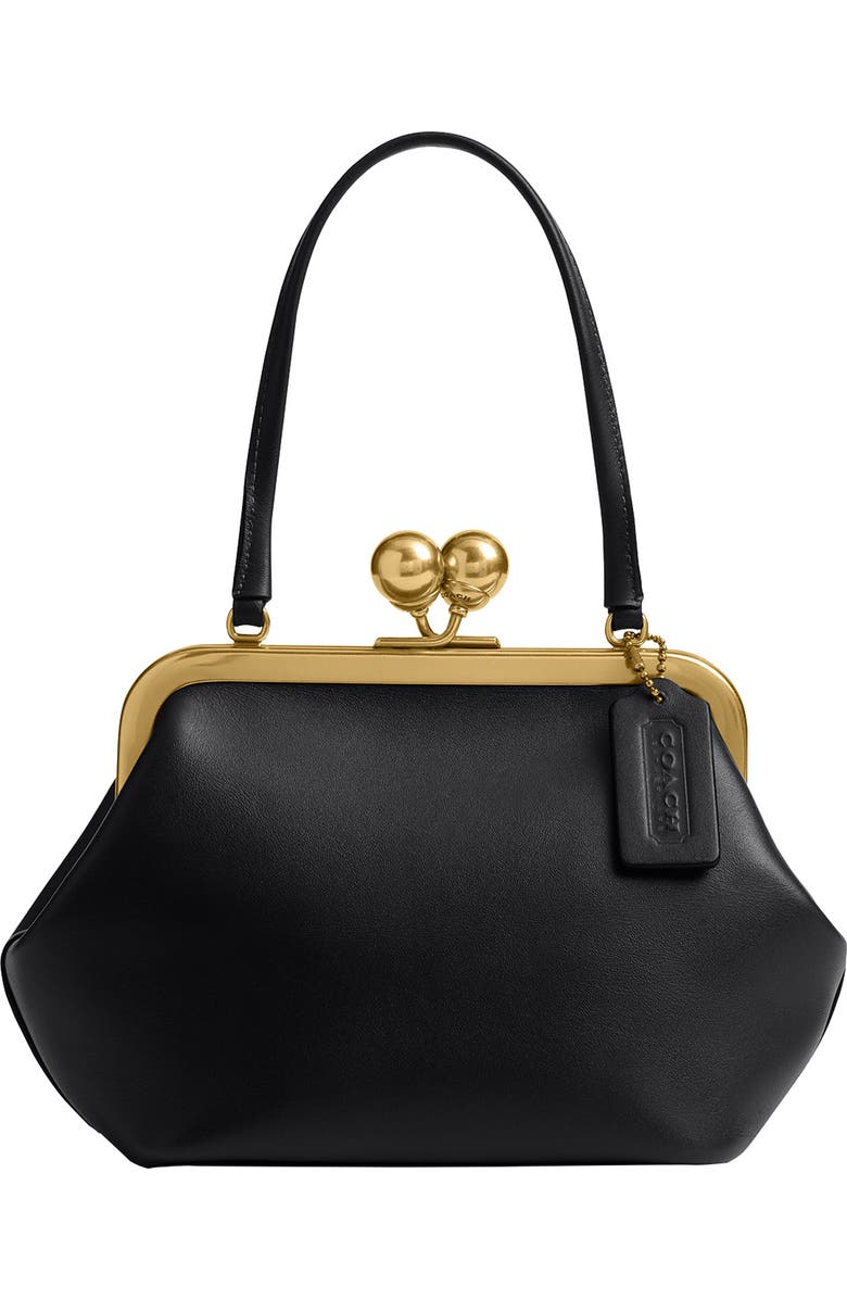 COACH Kisslock Frame Leather Bag, Main, color,