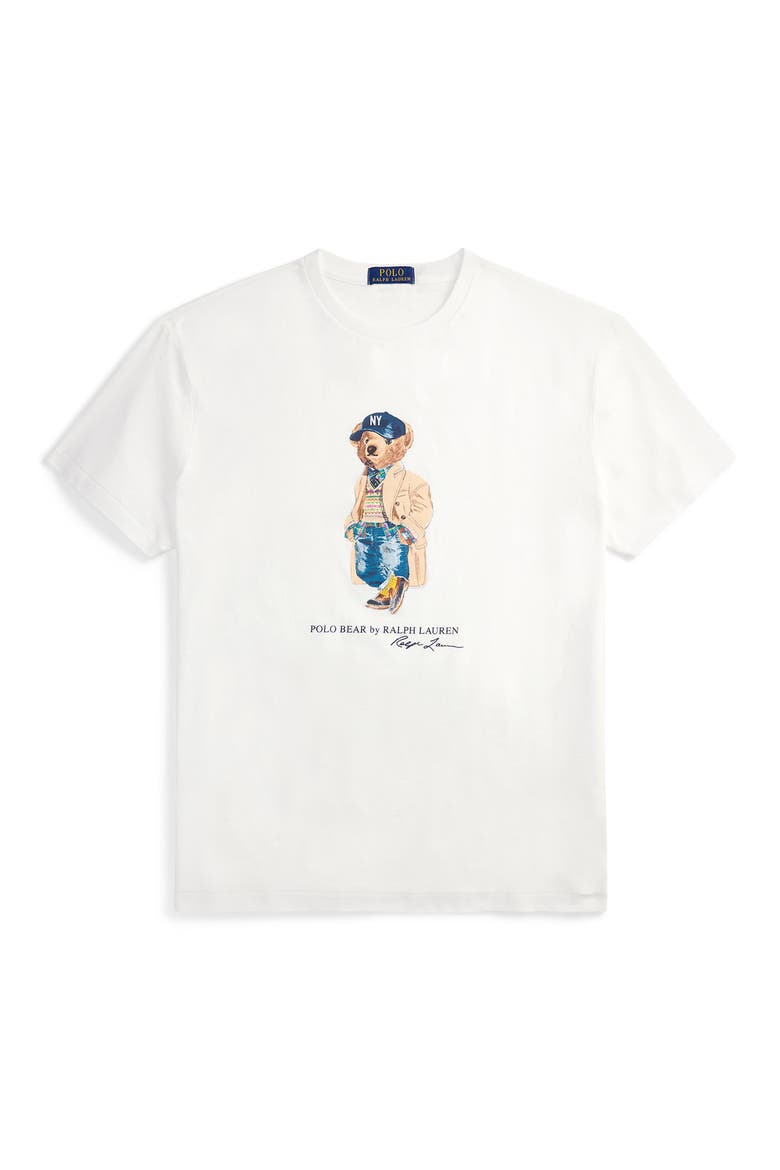 Polo Bear Cotton Graphic T-Shirt, Alternate, color, WHITE