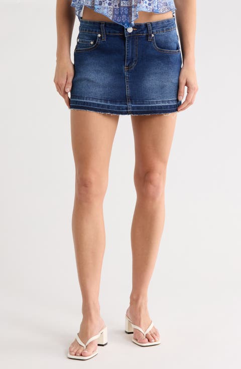 Raw Hem Denim Miniskirt