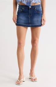 Madden Girl Raw Hem Denim Miniskirt