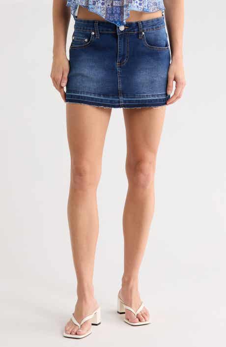 Madden Girl Raw Hem Denim Miniskirt