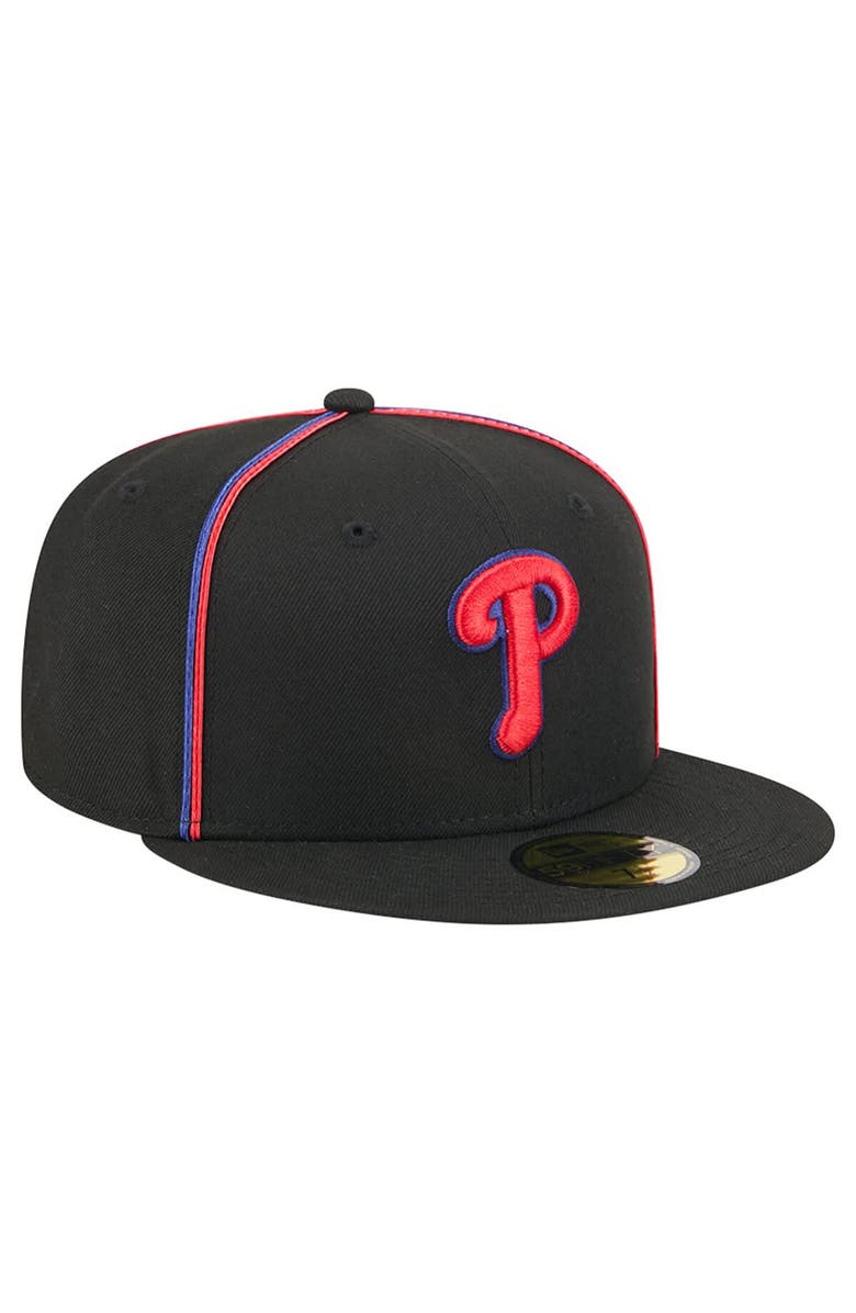 New Era Men's New Era Black Philadelphia Phillies Soutache 59FIFTY Fitted Hat, Alternate, color, Black