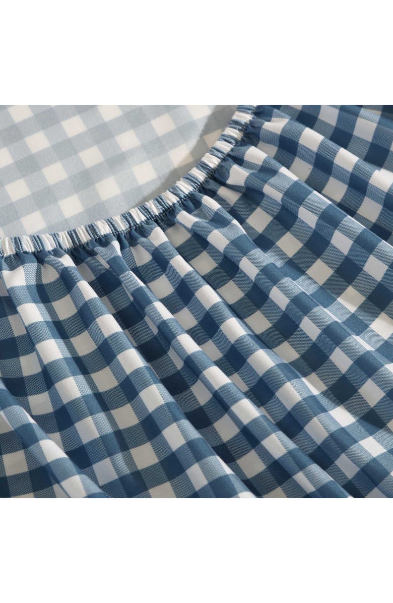 Eddie Bauer Preston Check Microfiber Sheet Set, Alternate, color, White/ Cosmo Blue