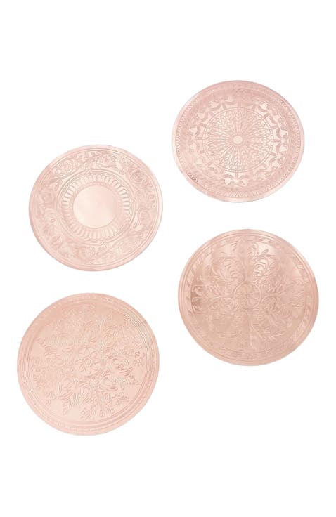 Vintage Inspired Copper Coasters Set (Set of 4)