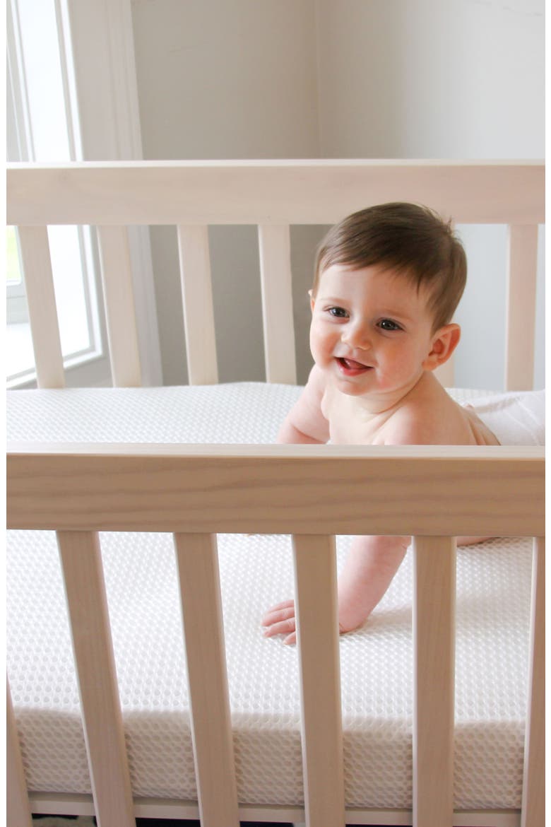 Breathable Lightweight Mini Crib Mattress, Alternate, color, WHITE