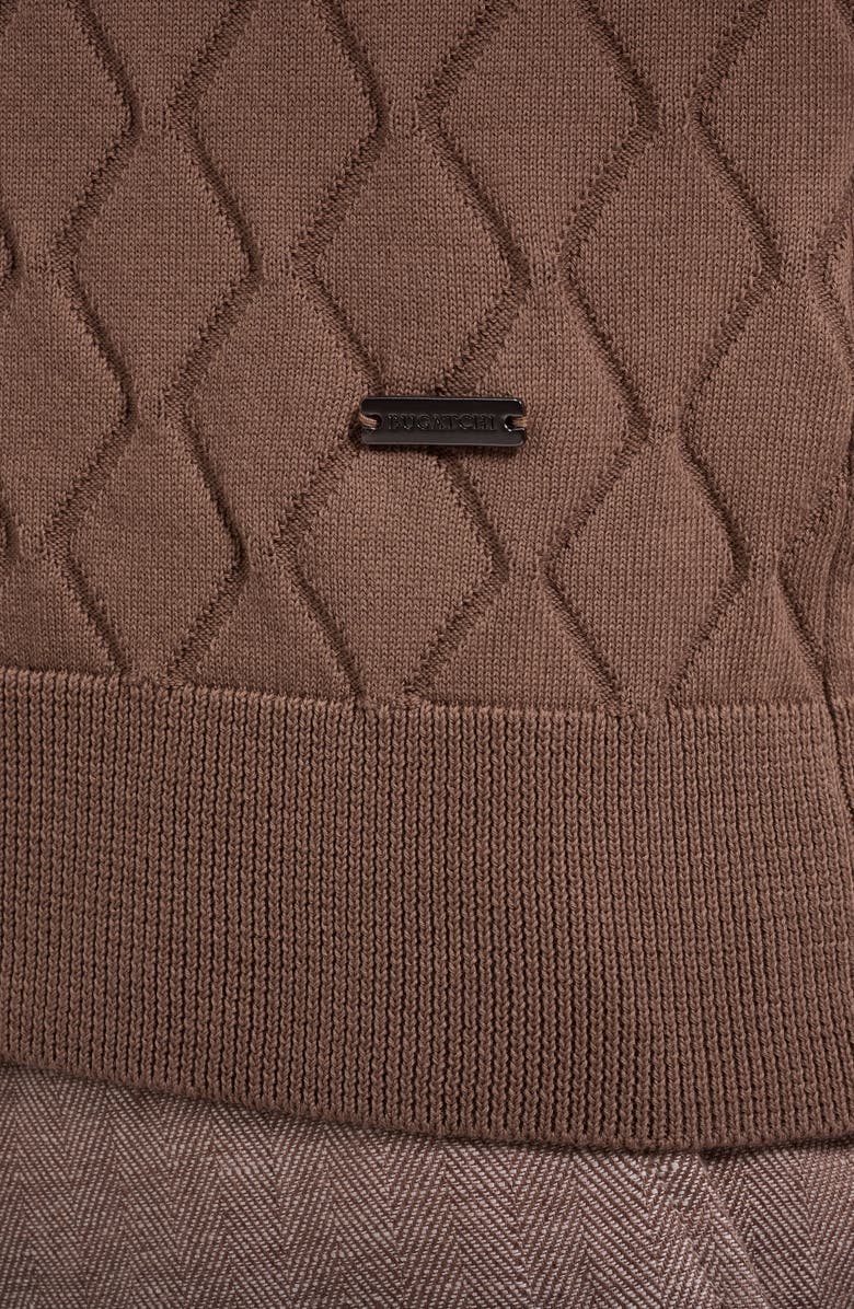 Bugatchi Wave Stitch Cotton Knit Polo, Alternate, color, Taupe