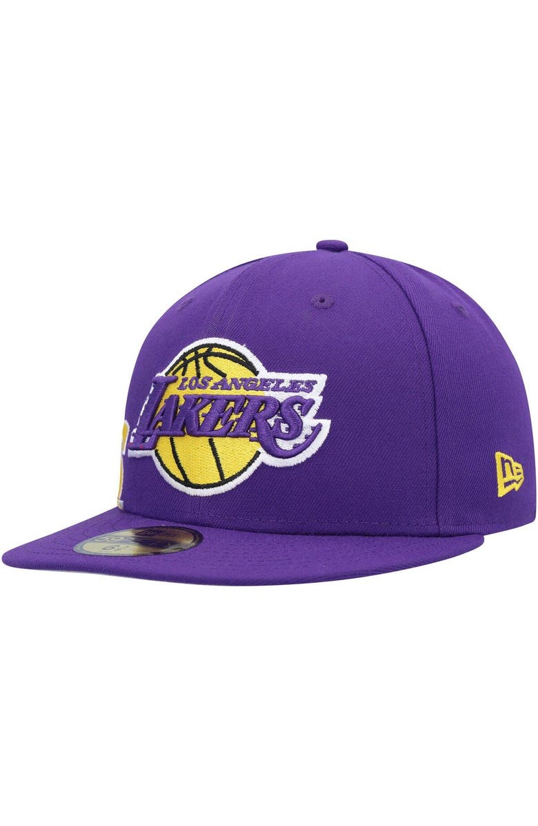 New Era Men's New Era Purple Los Angeles Lakers Side Arch Jumbo 59FIFTY Fitted Hat, Alternate, color, 