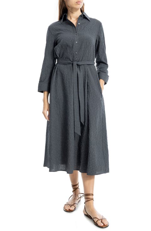 Plaid Midi Shirtdress