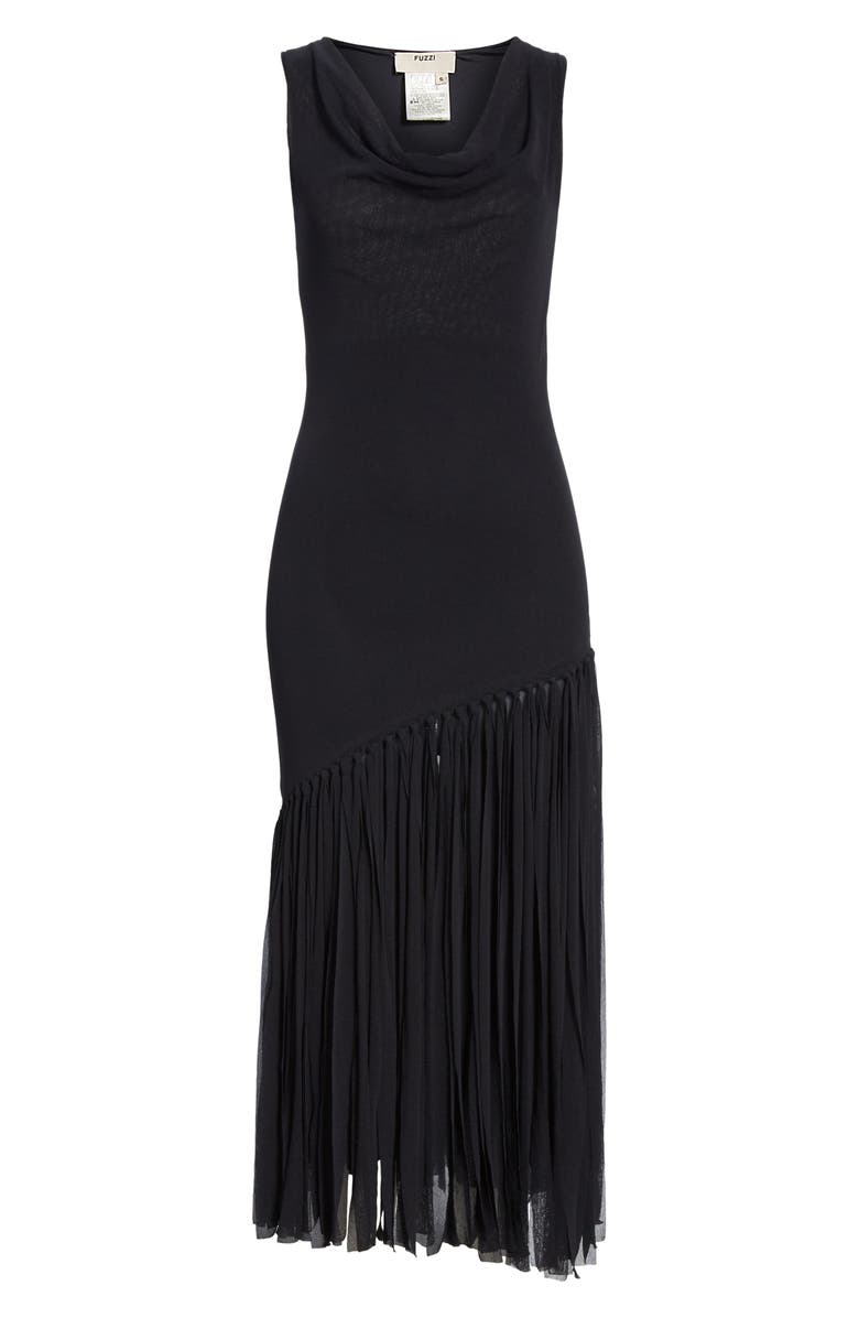 Fuzzi Tulle Fringe Midi Dress, Alternate, color,