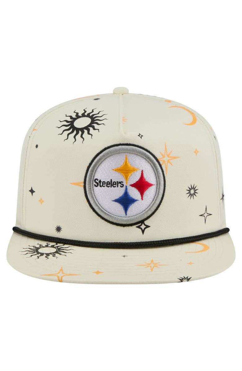 New Era Men's New Era Cream Pittsburgh Steelers Celestial Golfer Adjustable Hat, Alternate, color, 