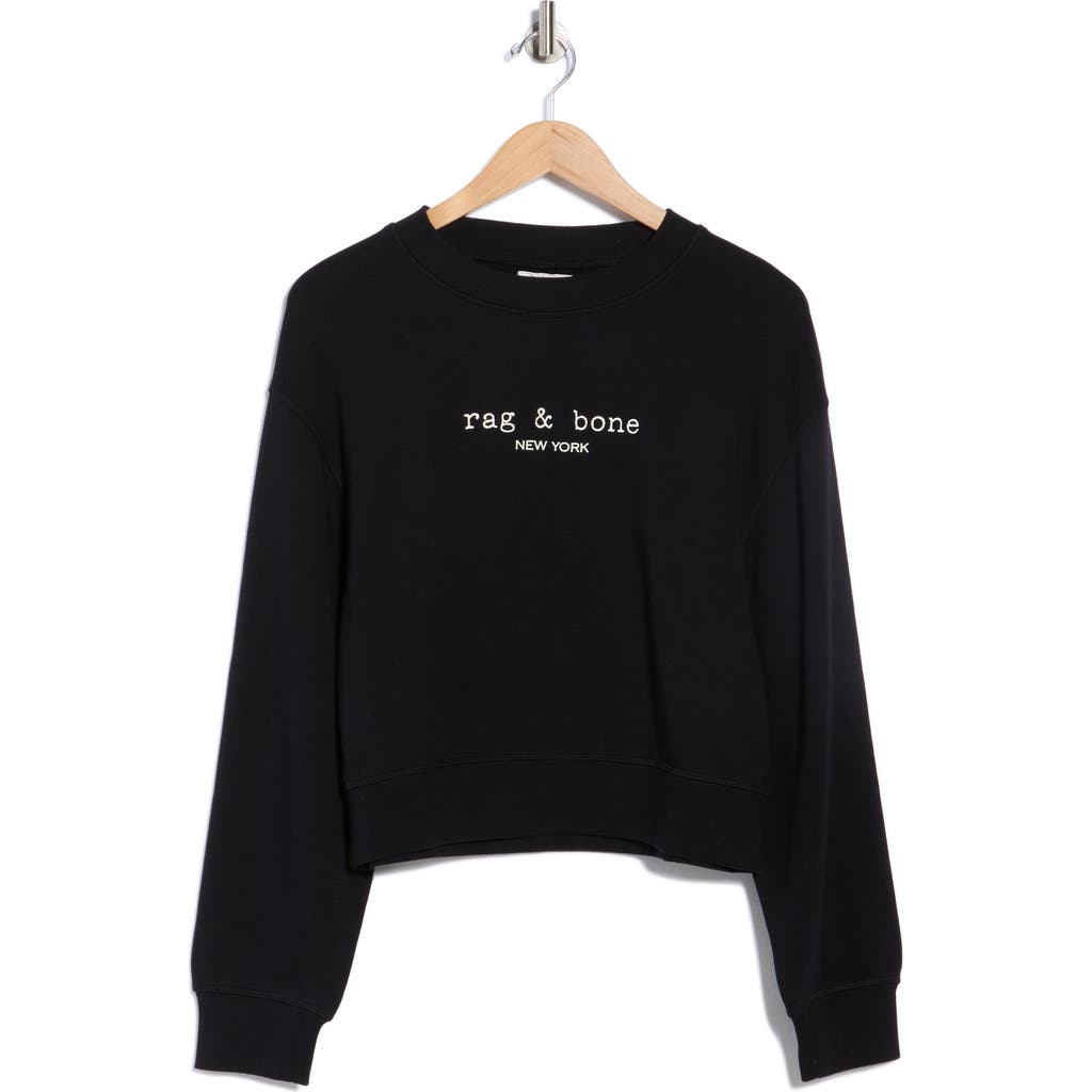 Rag & Bone Logo Terry Sweatshirt In Black