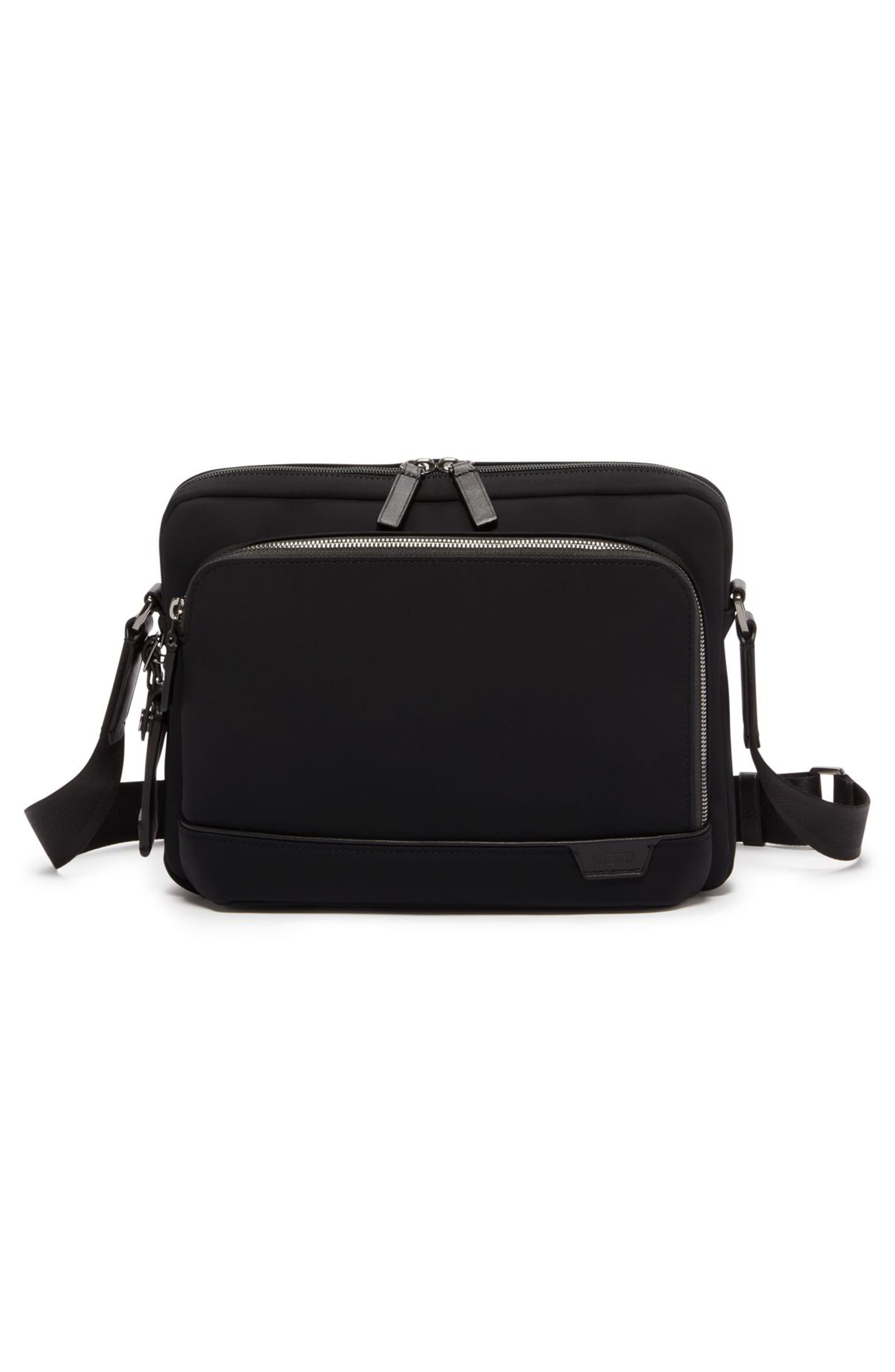 TUMI Harrison Leo Crossbody Bag, Alternate, color, Black