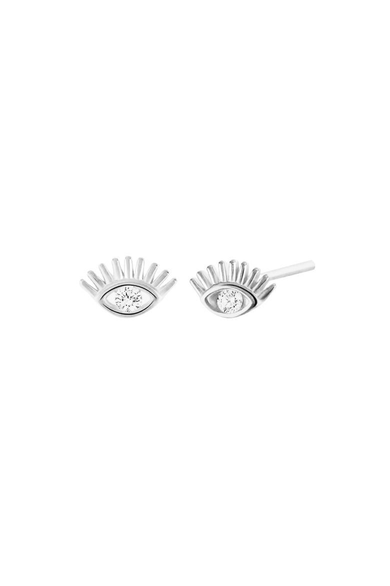 Eye Stud Earrings Sterling Silver, Main, color, Silver