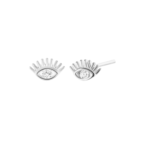 Eye Stud Earrings Sterling Silver