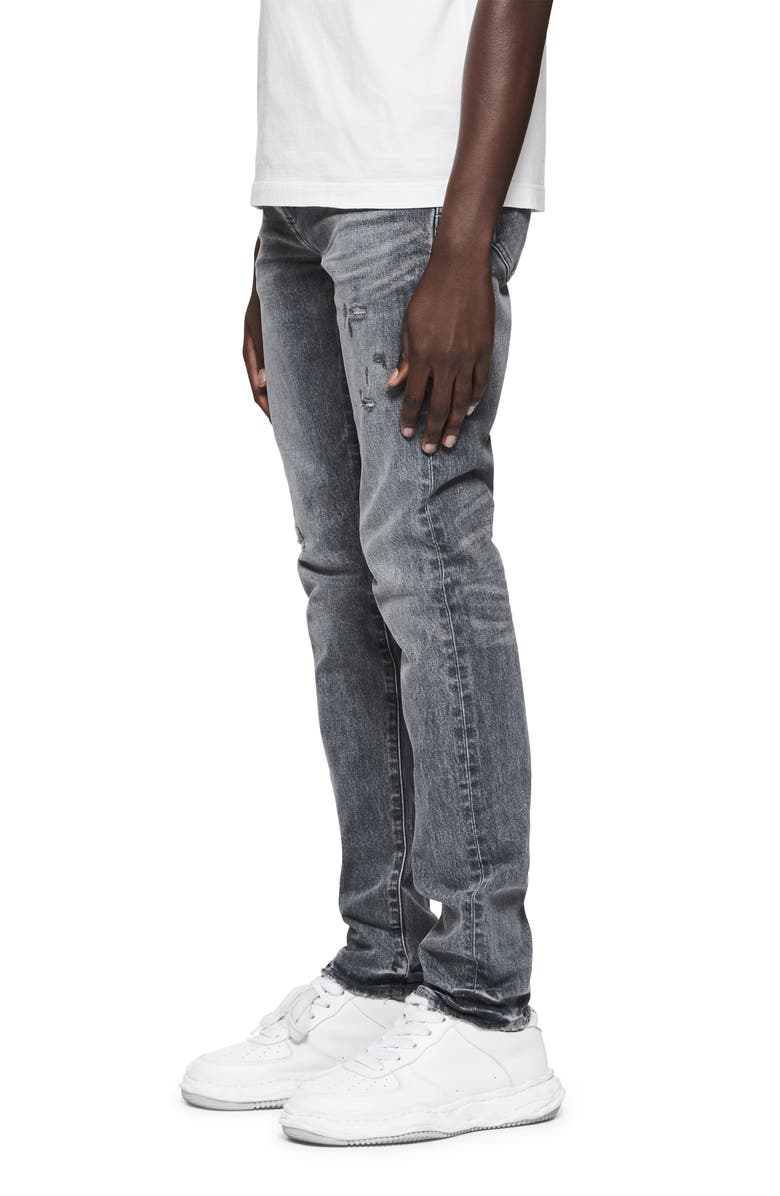 PURPLE BRAND Abrasions Skinny Jeans, Alternate, color, 