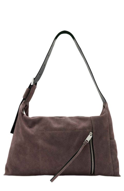 Medium Alba Suede Shoulder Bag