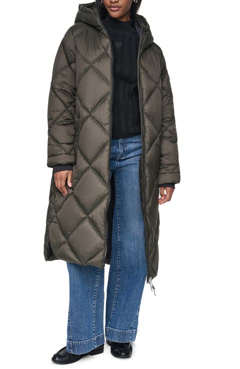 Diamond Quilted Maxi Puffer Jacket