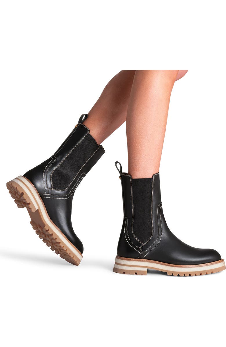 Magnanni Nova Lug Sole Chelsea Boot, Alternate, color, Black