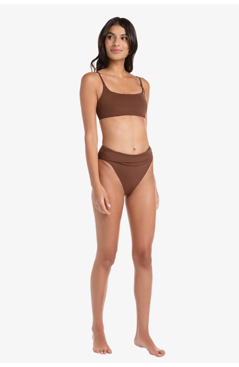 HELEN JON Shirred Bottom, Alternate, color, Textured Chocolate Brown
