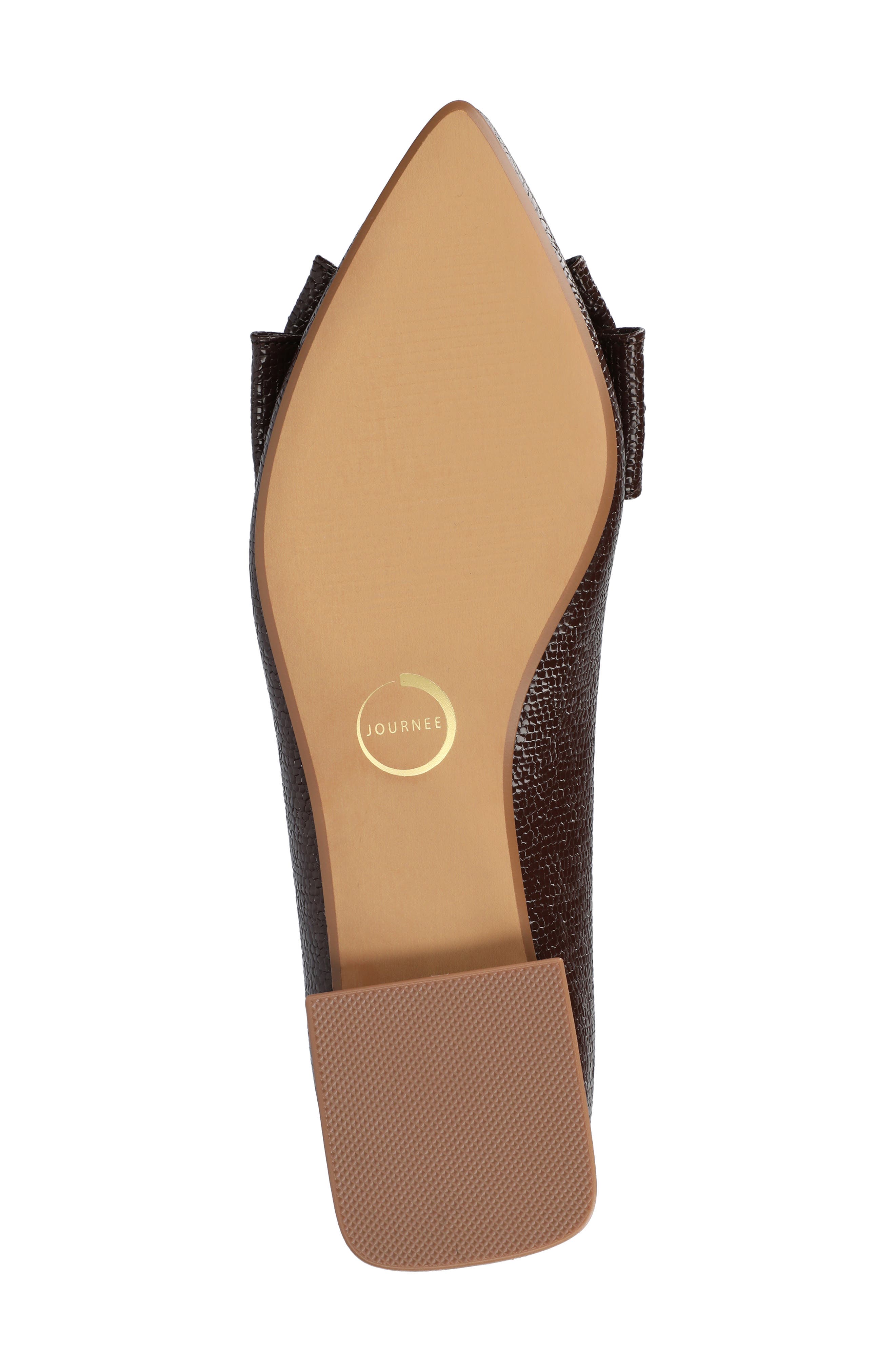 Ophelia Bow Pointed Toe Flat, Alternate, color, BROWN CROCODILE