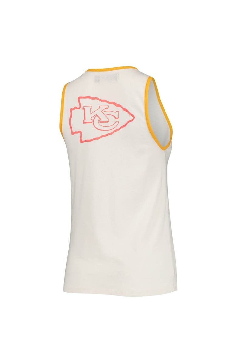 Junk Food Women's Junk Food White/Gold Kansas City Chiefs Throwback Pop Binding Scoop Neck Tank Top, Alternate, color, 