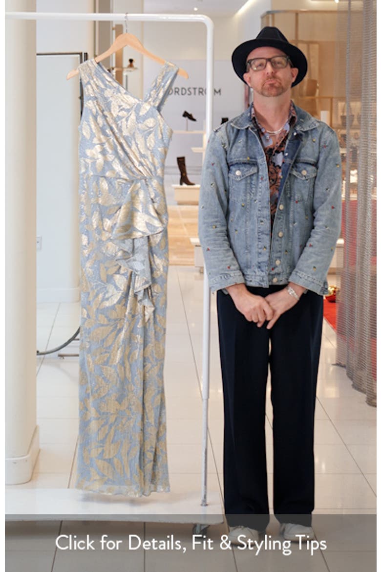 Foil Asymmetric Neck Gown video