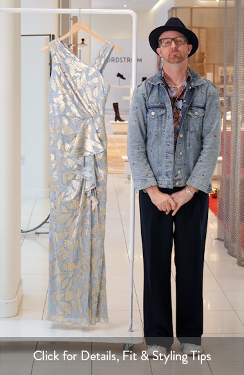 Foil Asymmetric Neck Gown, sales video thumbnail