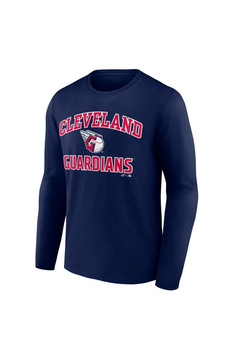 Logo Athletic Men's Logo Athletic Navy Cleveland Guardians Heart & Soul Long Sleeve T-Shirt, Alternate, color, Navy