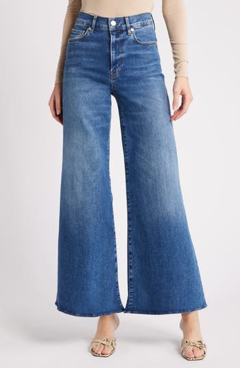 Frame Le Palazzo Crop High-rise Wide-leg Jeans In Blue