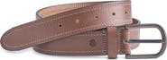 Johnston & Murphy Double Contrast Stitched Leather Belt