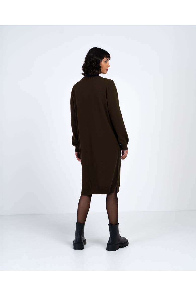 Turtle Neck Knitted Dress, Alternate, color, Chocolate