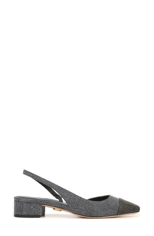 Veronica Beard Cecile Half D'orsay Slingback Pump In Black/indigo Blue