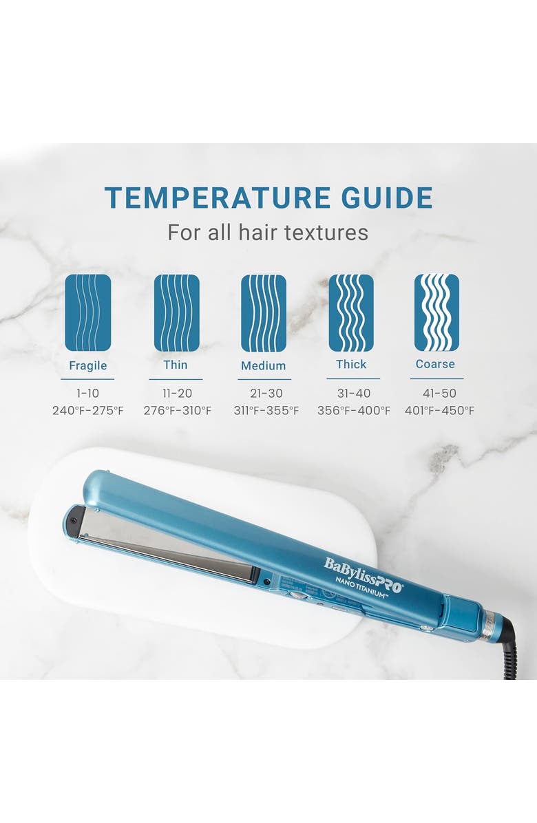 BaBylissPRO Nano Titanium 1" Ultra-Thin Flat Iron, Alternate, color, Blue