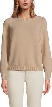 Lands' End Drifter Jacquard Raglan Crew Neck Sweater