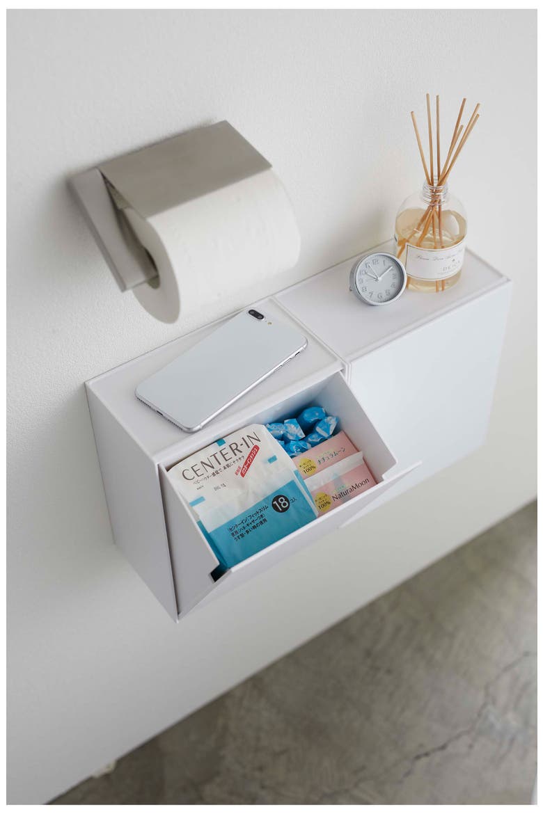 Wall Mounted Storage & Trash Bin, Alternate, color, WHITE