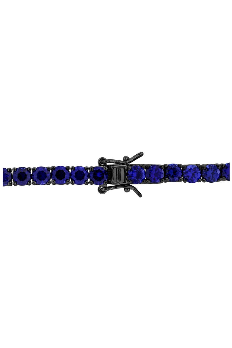 Men's Sterling Silver Lab Created Sapphire Bracelet, Alternate, color, BLUE