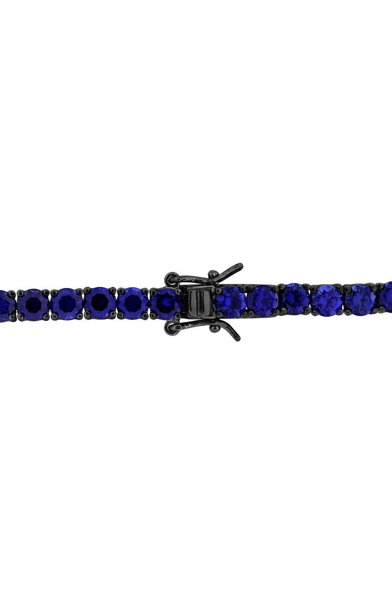 DELMAR Men's Sterling Silver Lab Created Sapphire Bracelet, Alternate, color, Blue