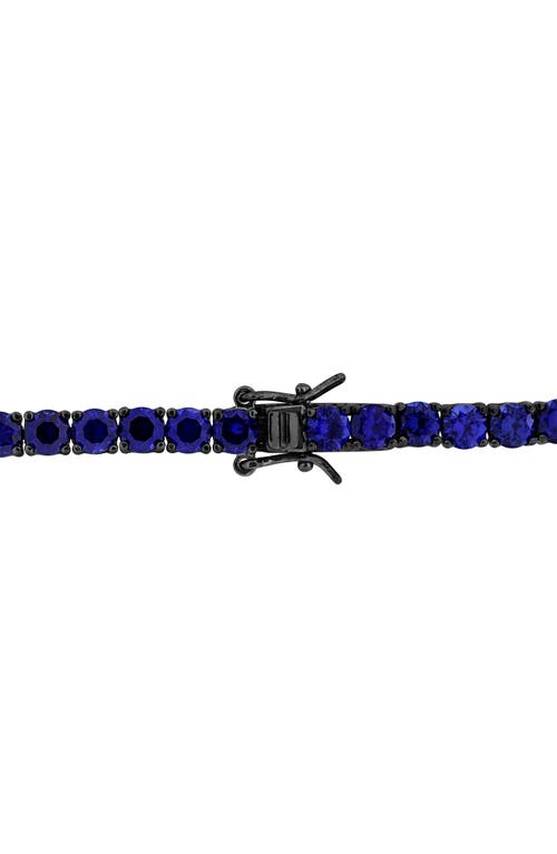 Delmar Sterling Silver Lab Created Sapphire Bracelet In Blue