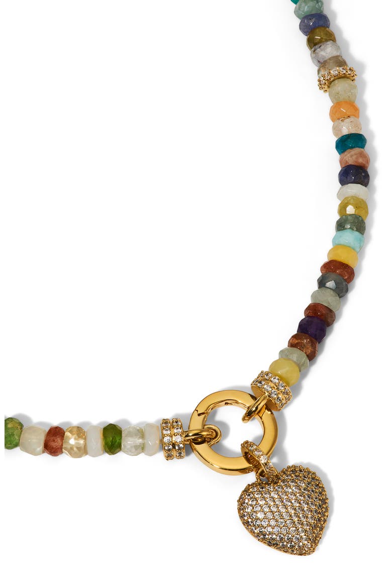 Beads of Paradise Pavé Cubic Zirconia Heart Pendant Necklace, Alternate, color, GOLD
