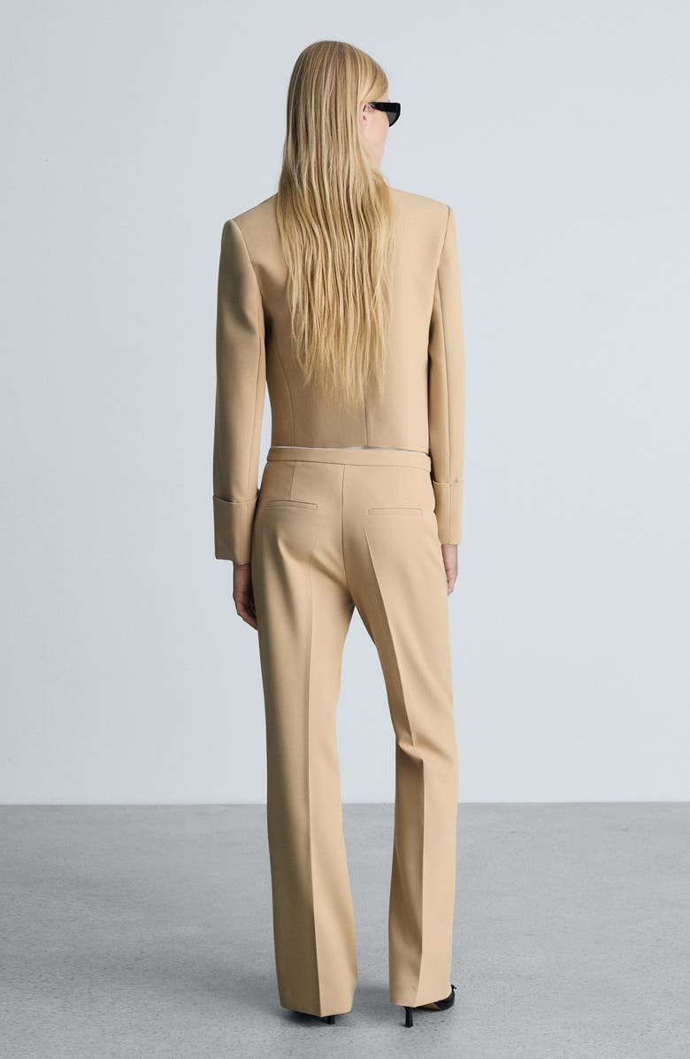 MANGO Structured Crop Jacket, Alternate, color, Medium Brown