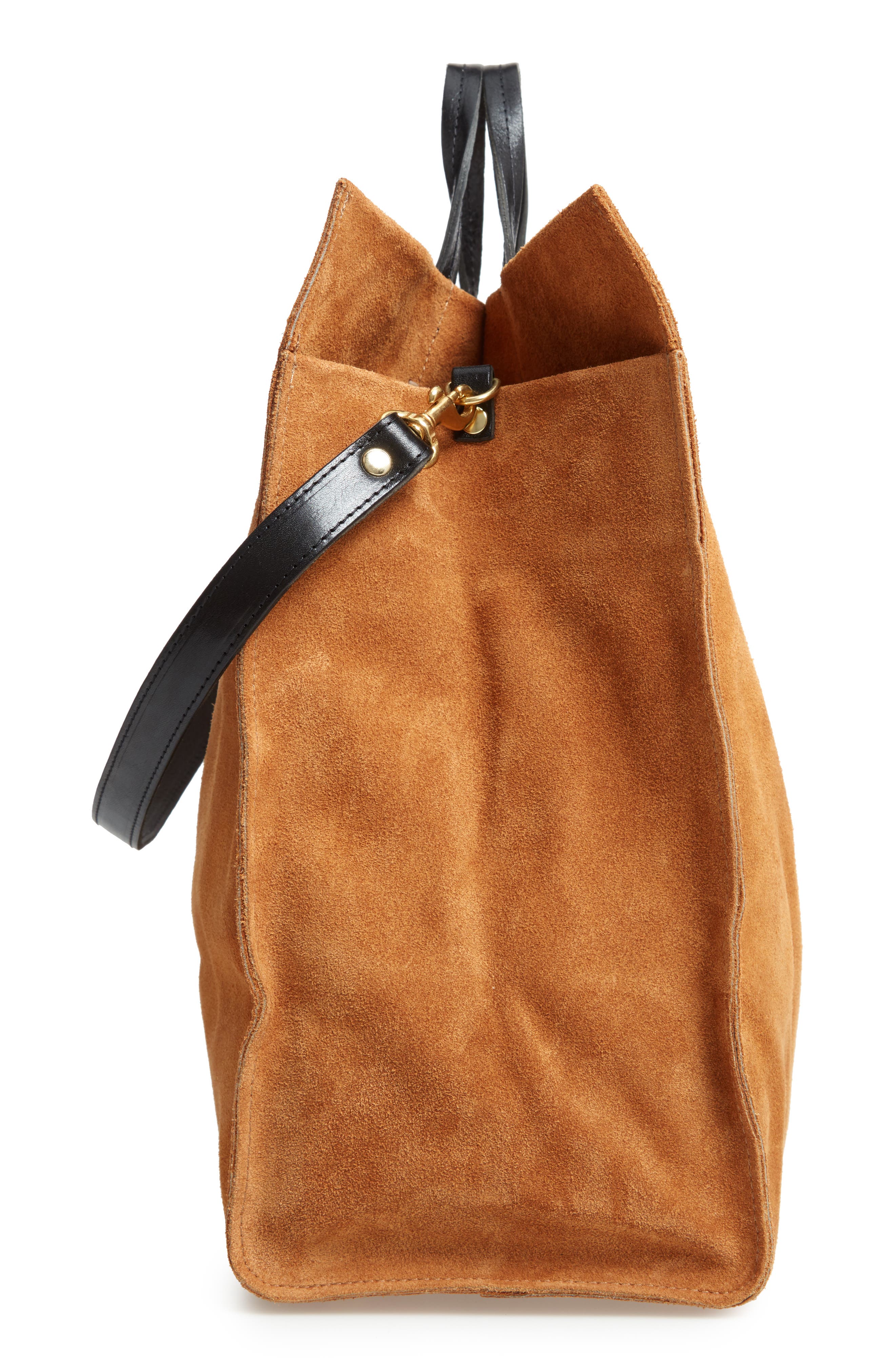 Clare V. Simple Stripe Suede Tote, Alternate, color, 