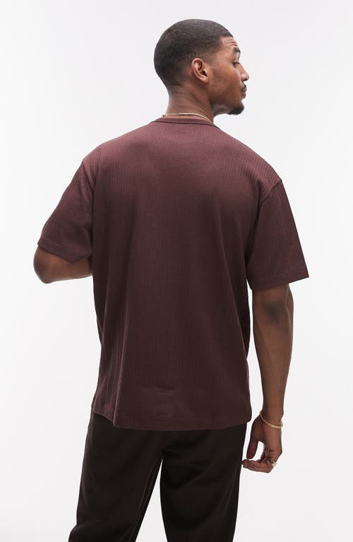 Topman Oversized Fit Sueded T-shirt In Brown